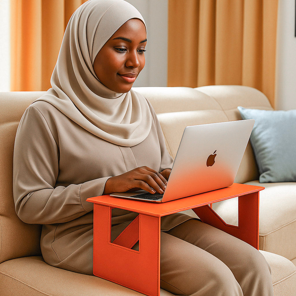 Bureau Pliable en Cuir Premium pour Voiture, Lit & PC Portable