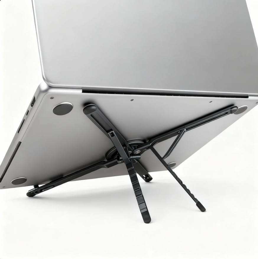 Support portable pliable en alliage d’aluminium – léger, solide et parfait pour ordinateur, tablette ou téléphone