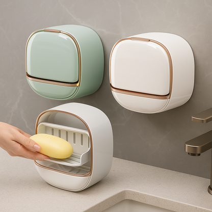 Porte-Savon Intelligent 3-en-1™ – Hygiénique, Fermé & Anti-Moisissure