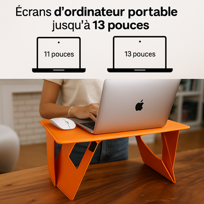 Bureau Pliable en Cuir Premium pour Voiture, Lit & PC Portable