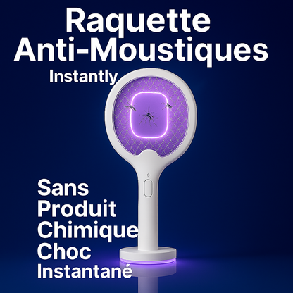 Raquette Anti-Moustiques Électrique USB-C | Rechargeable & Puissante