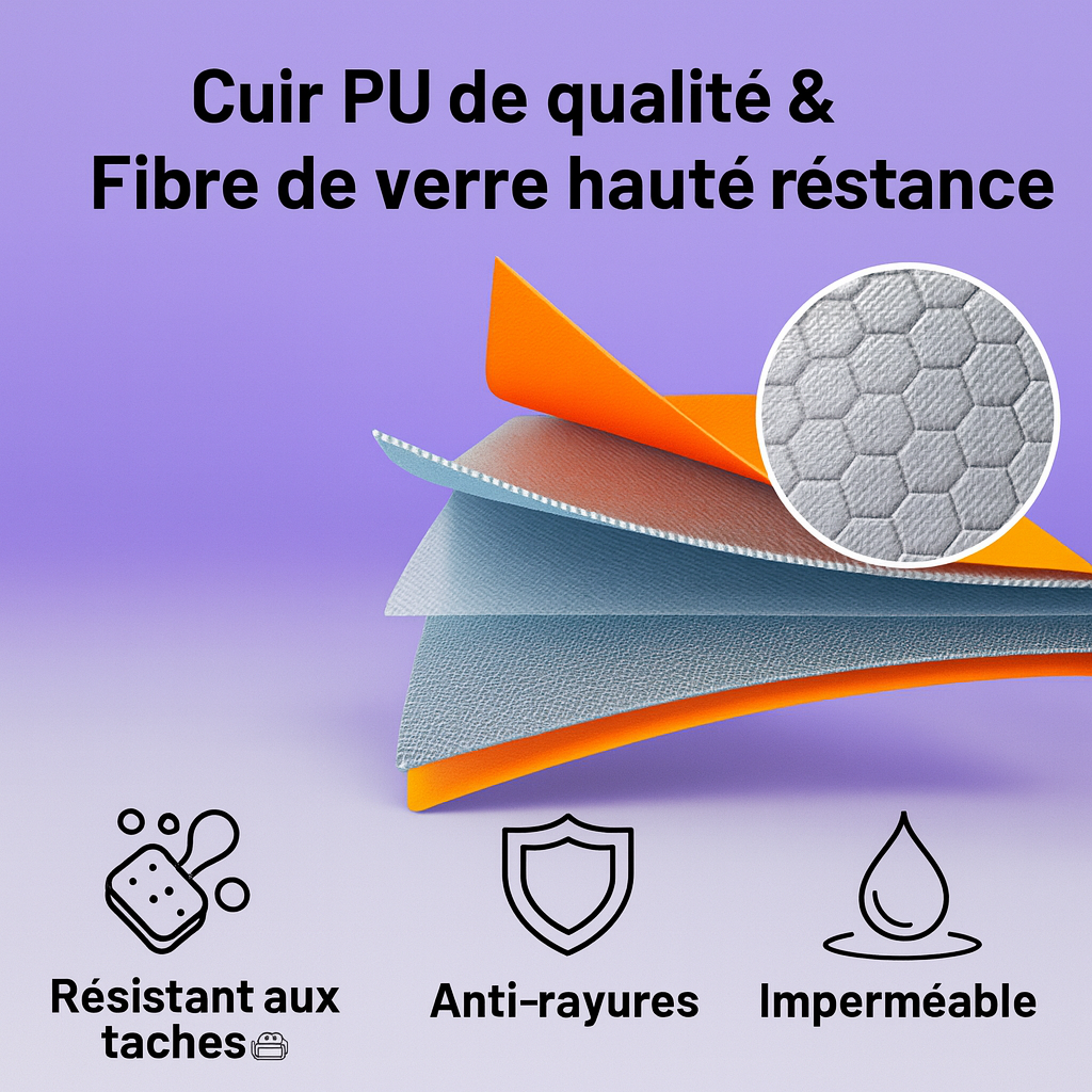 Bureau Pliable en Cuir Premium pour Voiture, Lit & PC Portable