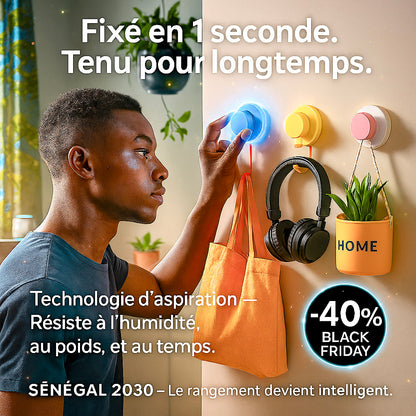 Fixation forte • Zéro trou • Zéro outil + Livraison gratuite partout a Dakar