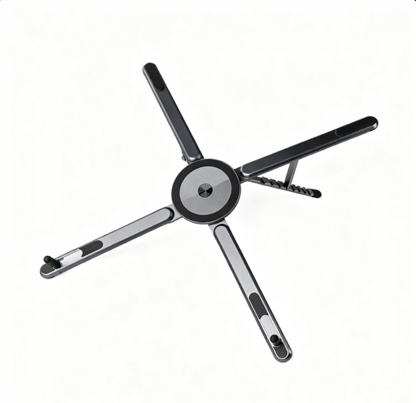 Support portable pliable en alliage d’aluminium – léger, solide et parfait pour ordinateur, tablette ou téléphone