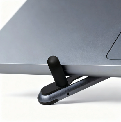 Support portable pliable en alliage d’aluminium – léger, solide et parfait pour ordinateur, tablette ou téléphone