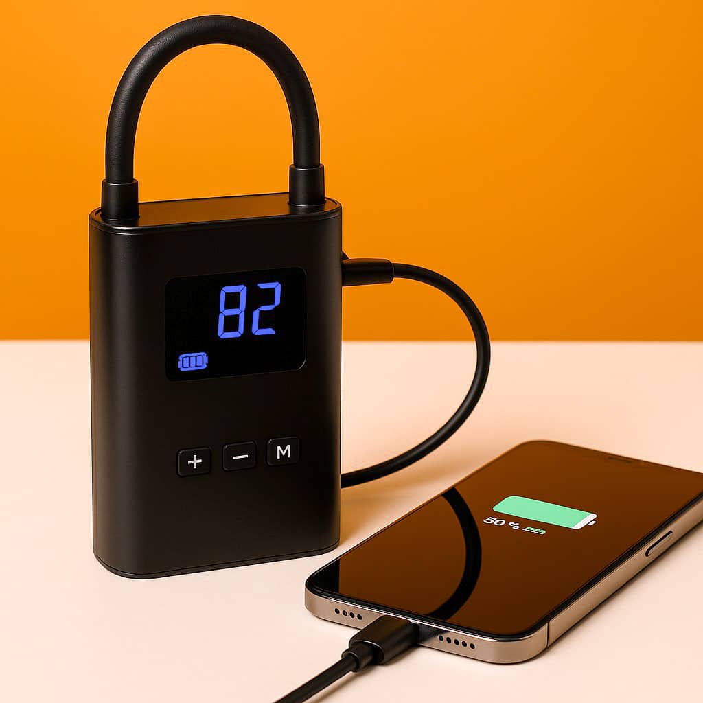 Pompe à air sans fil 2-en-1 🚗⚡ Gonflez vos pneus + rechargez vos appareils partout livraison gratuite